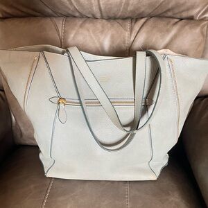 Vince Camuto Light Blue Pebbled Leather Tote